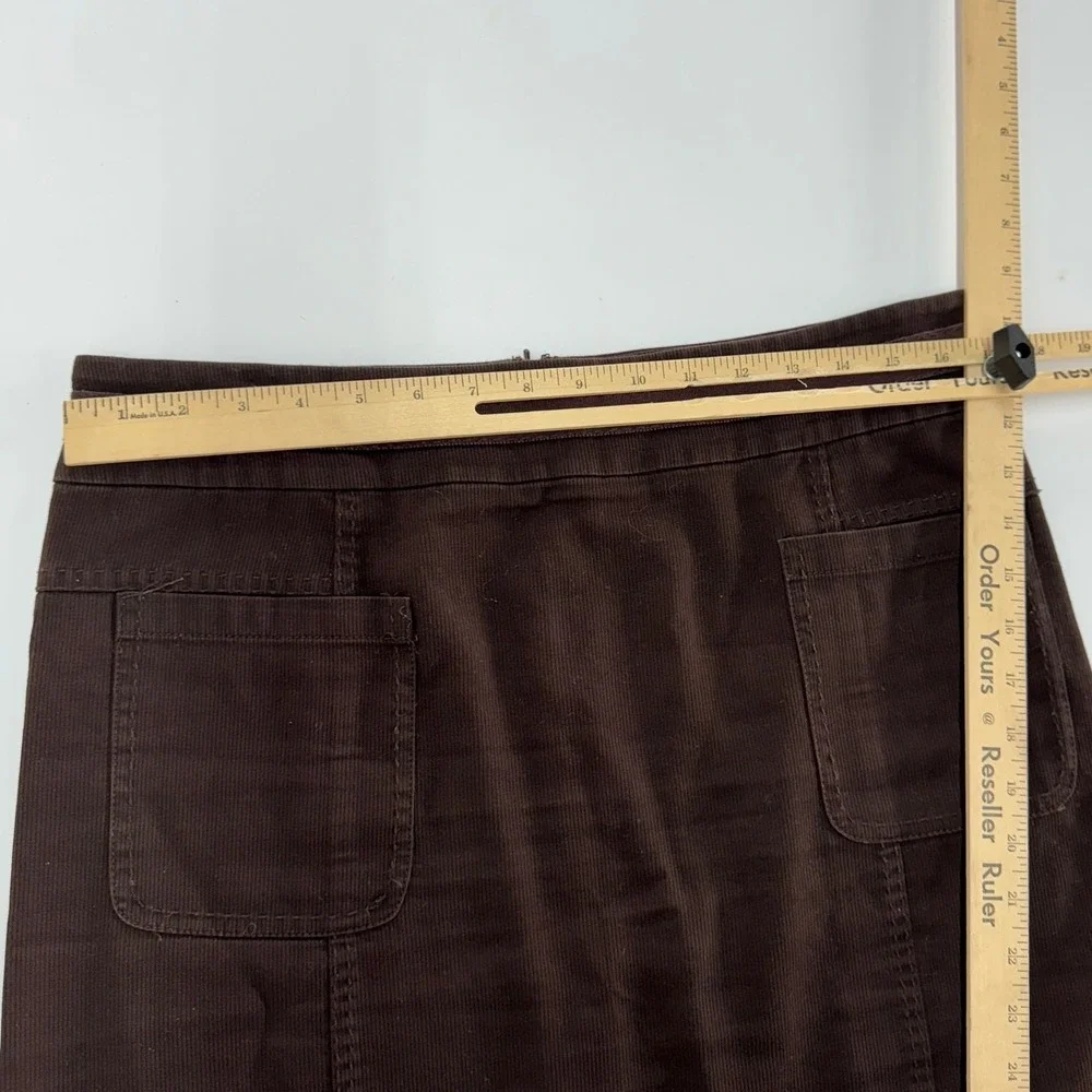 Tory Burch Skirt Womens 12 Brown Corduroy Mini Utility Pockets‎ Vintage